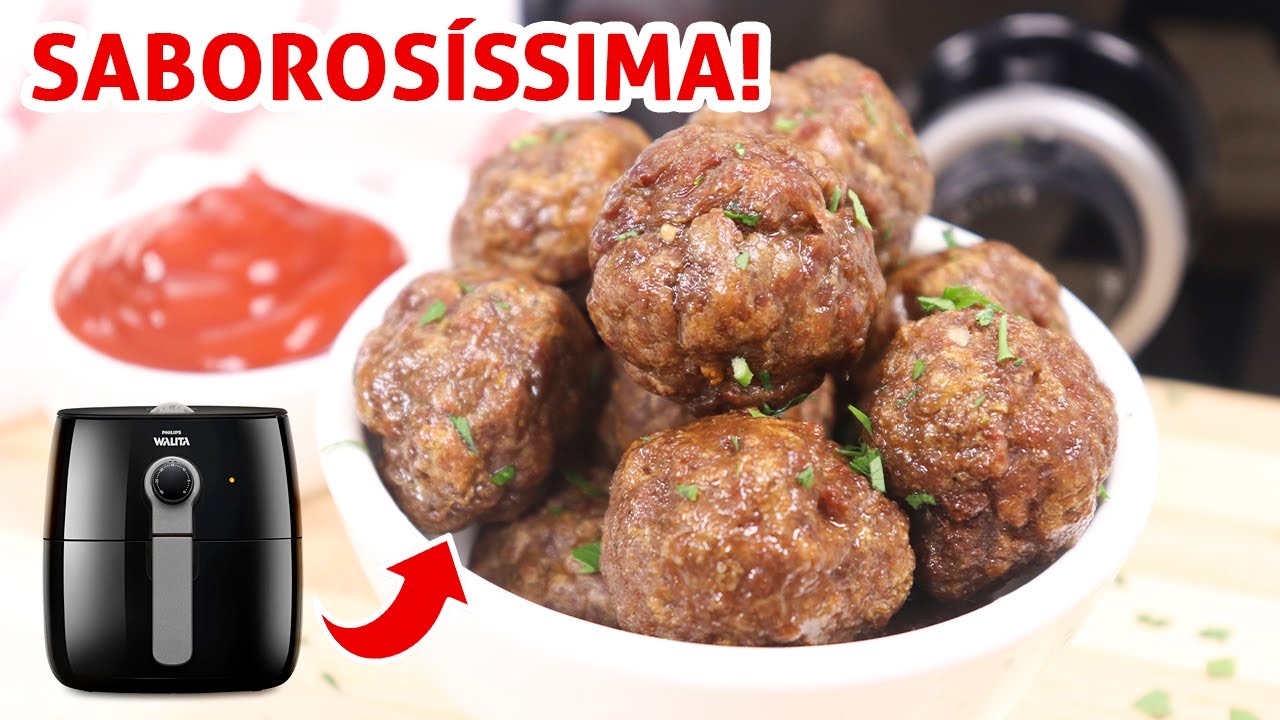 ALMÔNDEGAS DE CARNE MOÍDA NA AIRFRYER | Receita